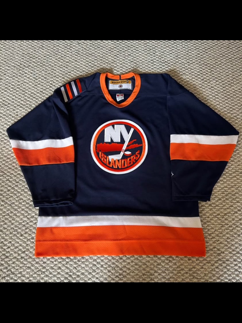 Navy and Orange New York Islanders Hockey Jersey